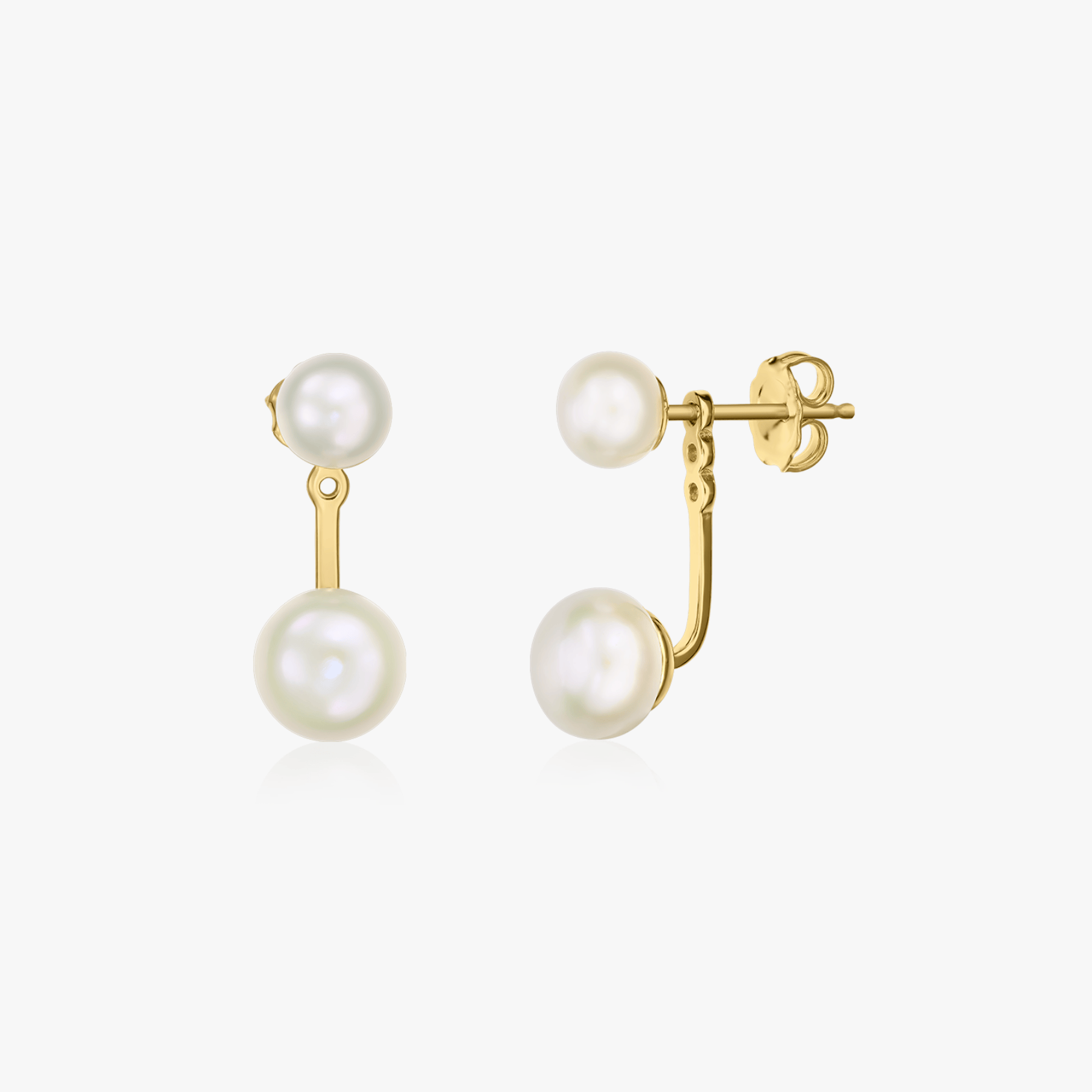 Cercei din argint Golden Duo - Perle naturale - Indira