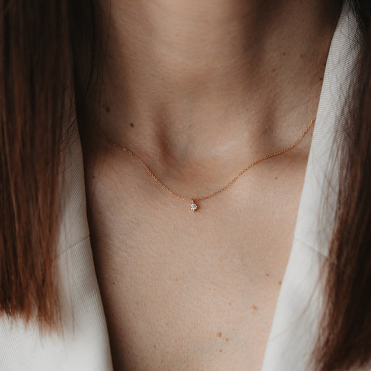 Náhrdelník zlatý Timeless - Diamant 0,05 CT - Indira