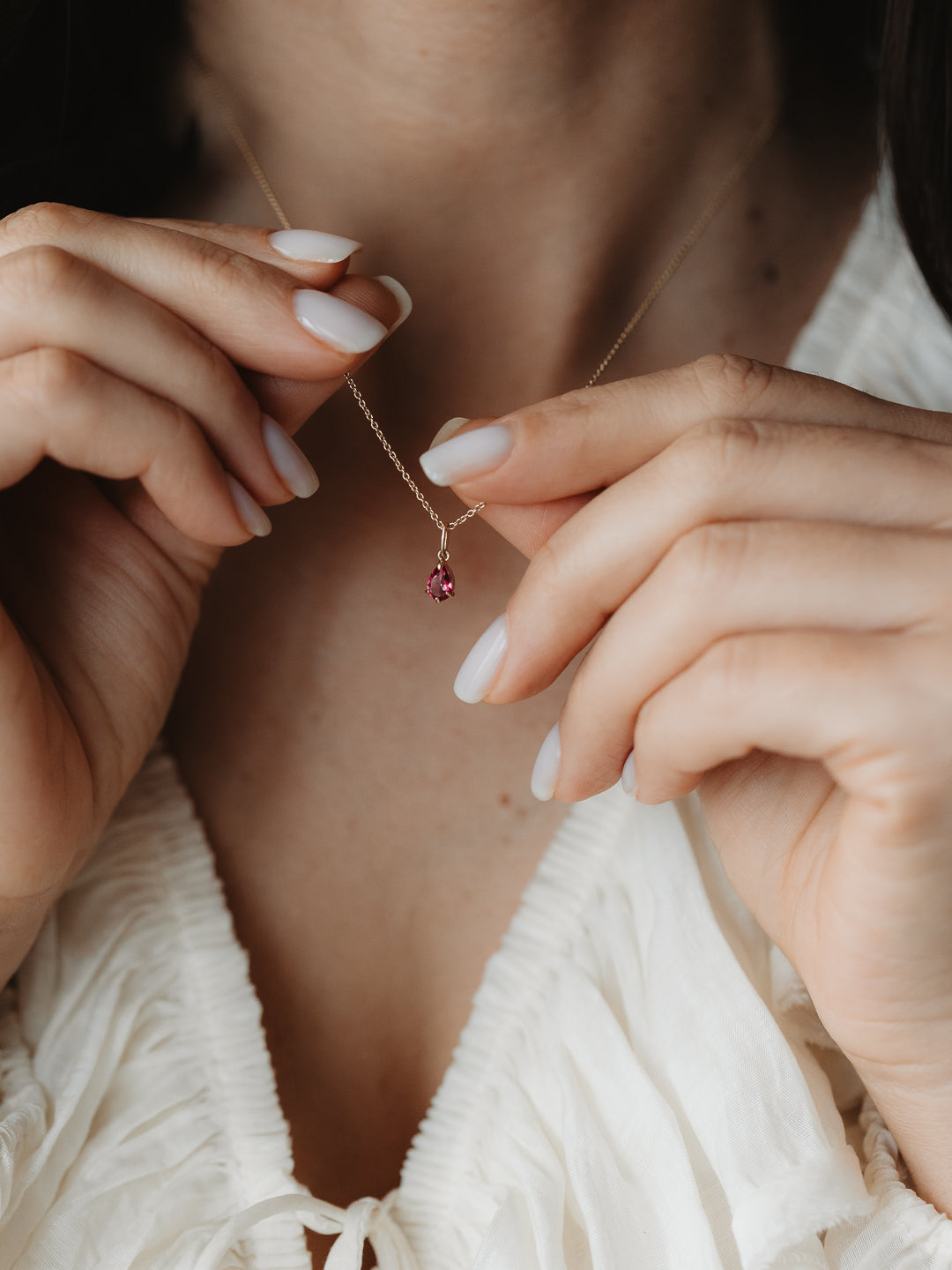 Pandantiv din aur Birthstone March - Topaz Albastru