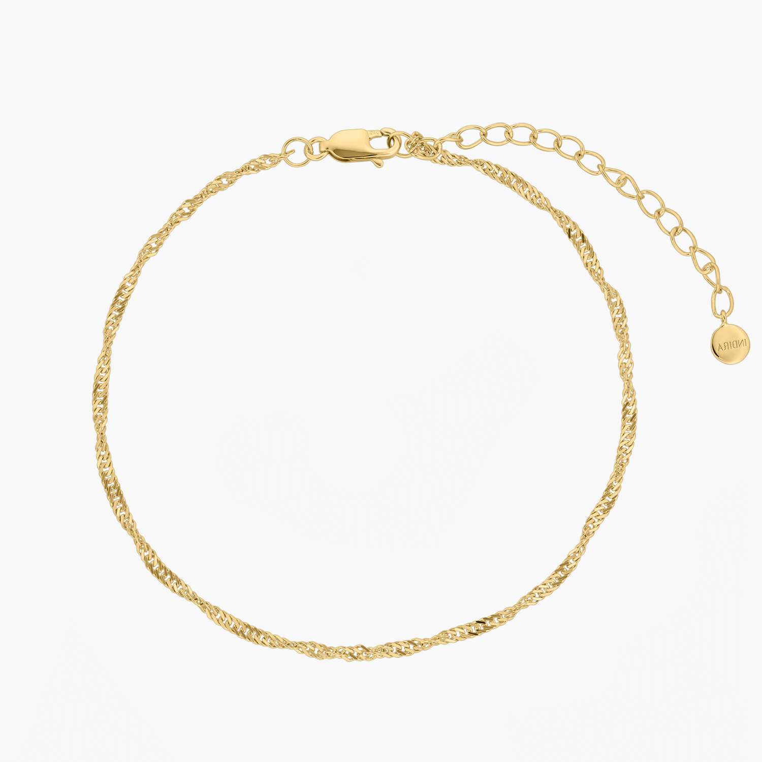 Stříbrný náramek na nohu Golden Singapore - Indira