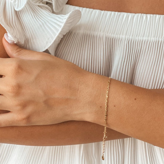 Stříbrný náramek Golden Anchor - Indira