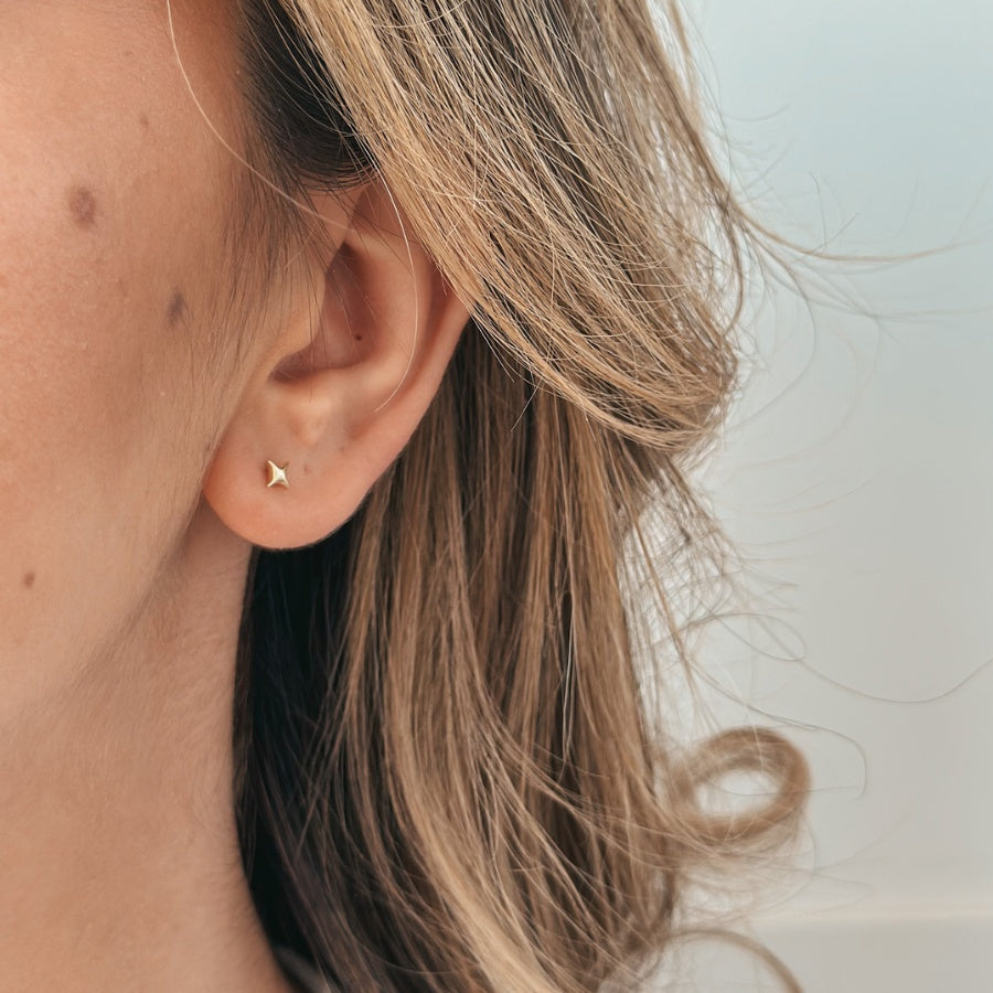 Stříbrné náušnice Golden Cosmic Star - Indira