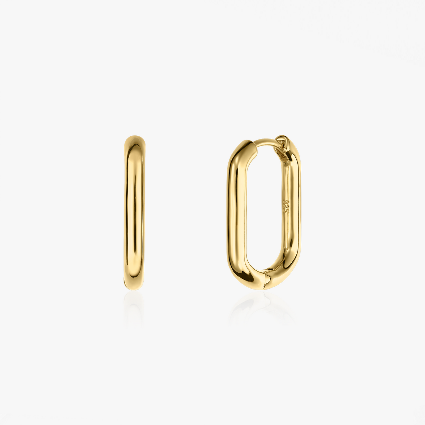 Stříbrné náušnice Golden Square Hoops - Indira