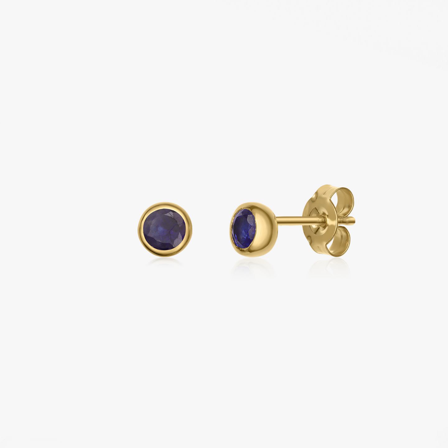 Stříbrné náušnice Birthstone Golden September - Safír - Indira
