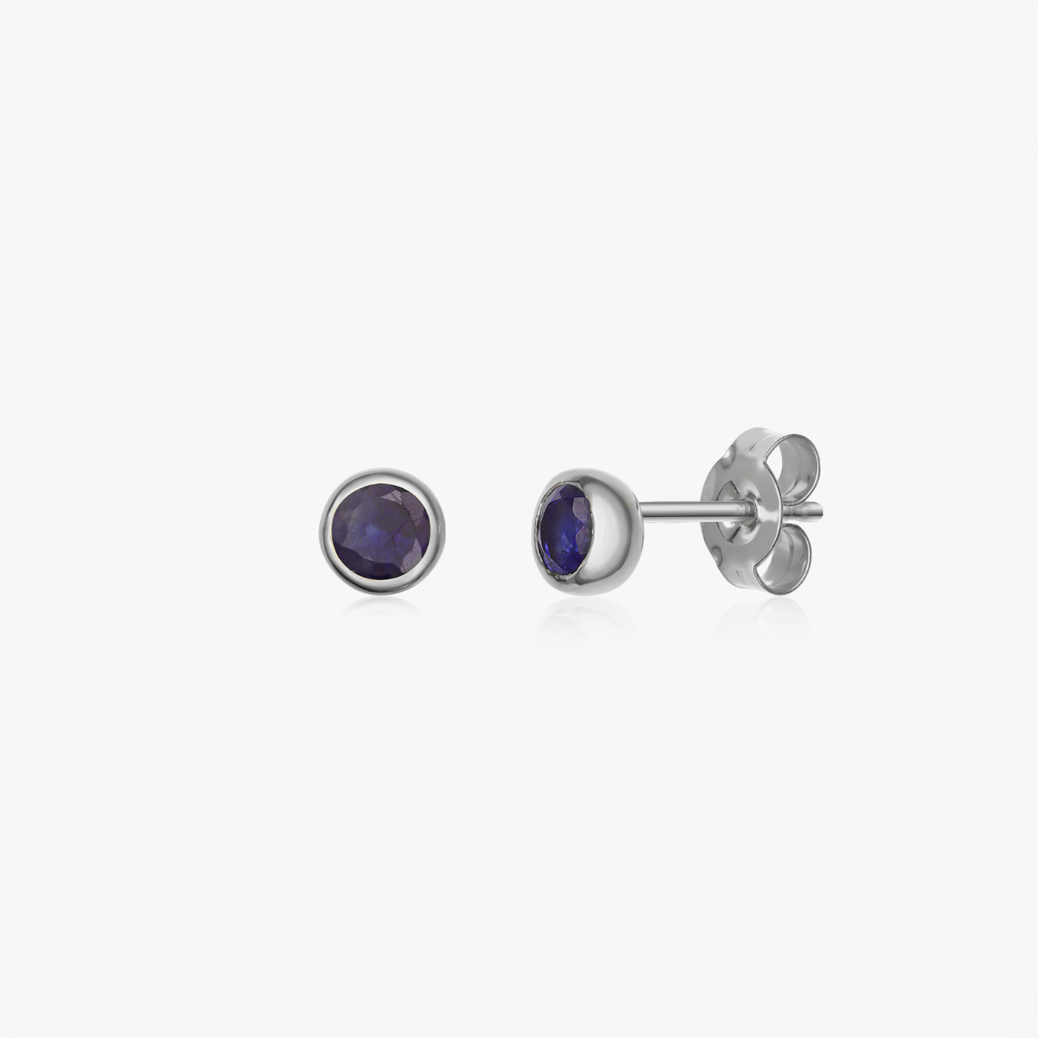 Stříbrné náušnice Birthstone September - Safír - Indira