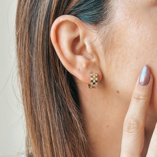 Stříbrné náušnice Golden Circle - Zirkon - Indira