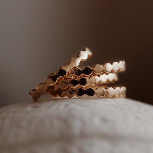 Prsten ze stříbra pozlacený Sculpture - Indira