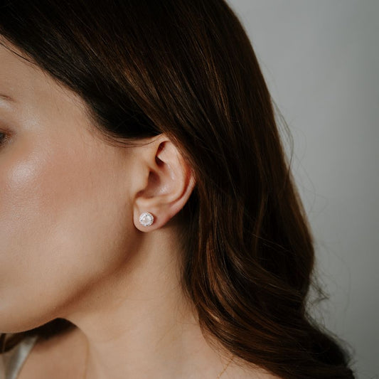 Stříbrné náušnice Keira - Růženín - Indira