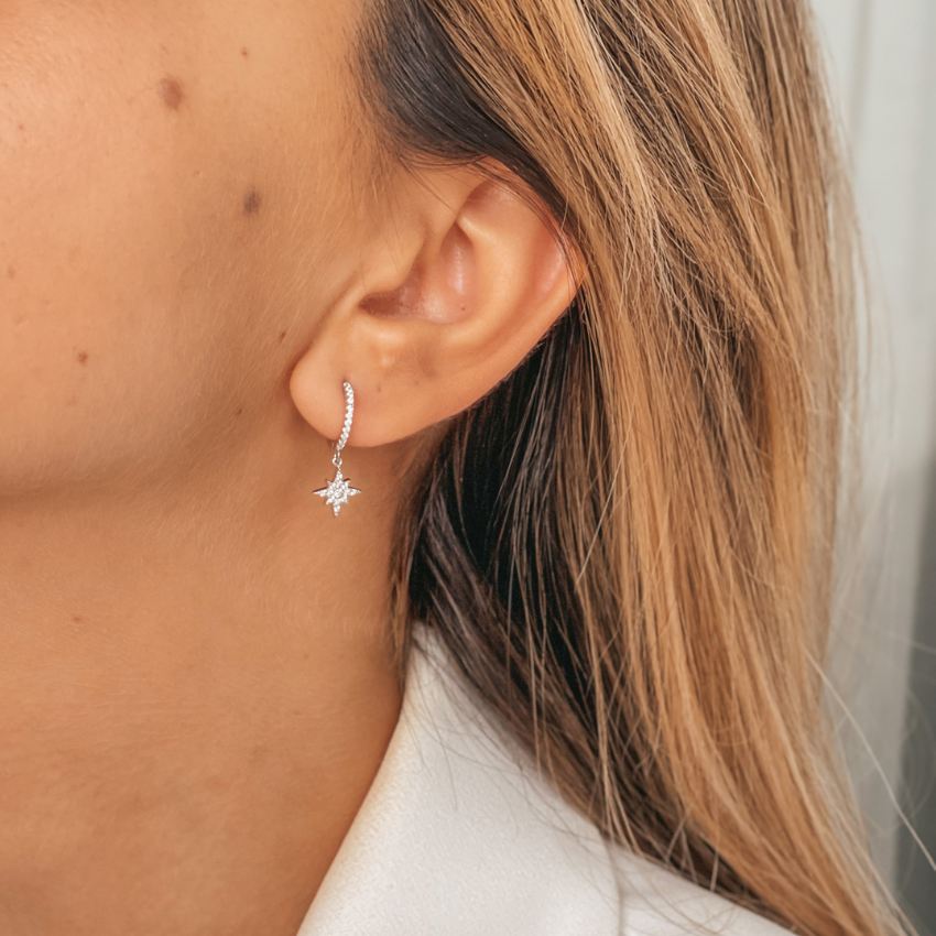 Stříbrné náušnice North Star - Zirkon - Indira