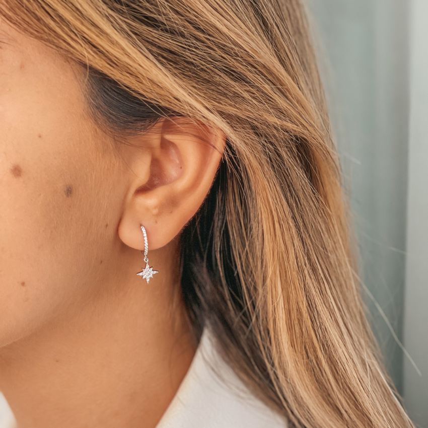 Stříbrné náušnice North Star - Zirkon - Indira