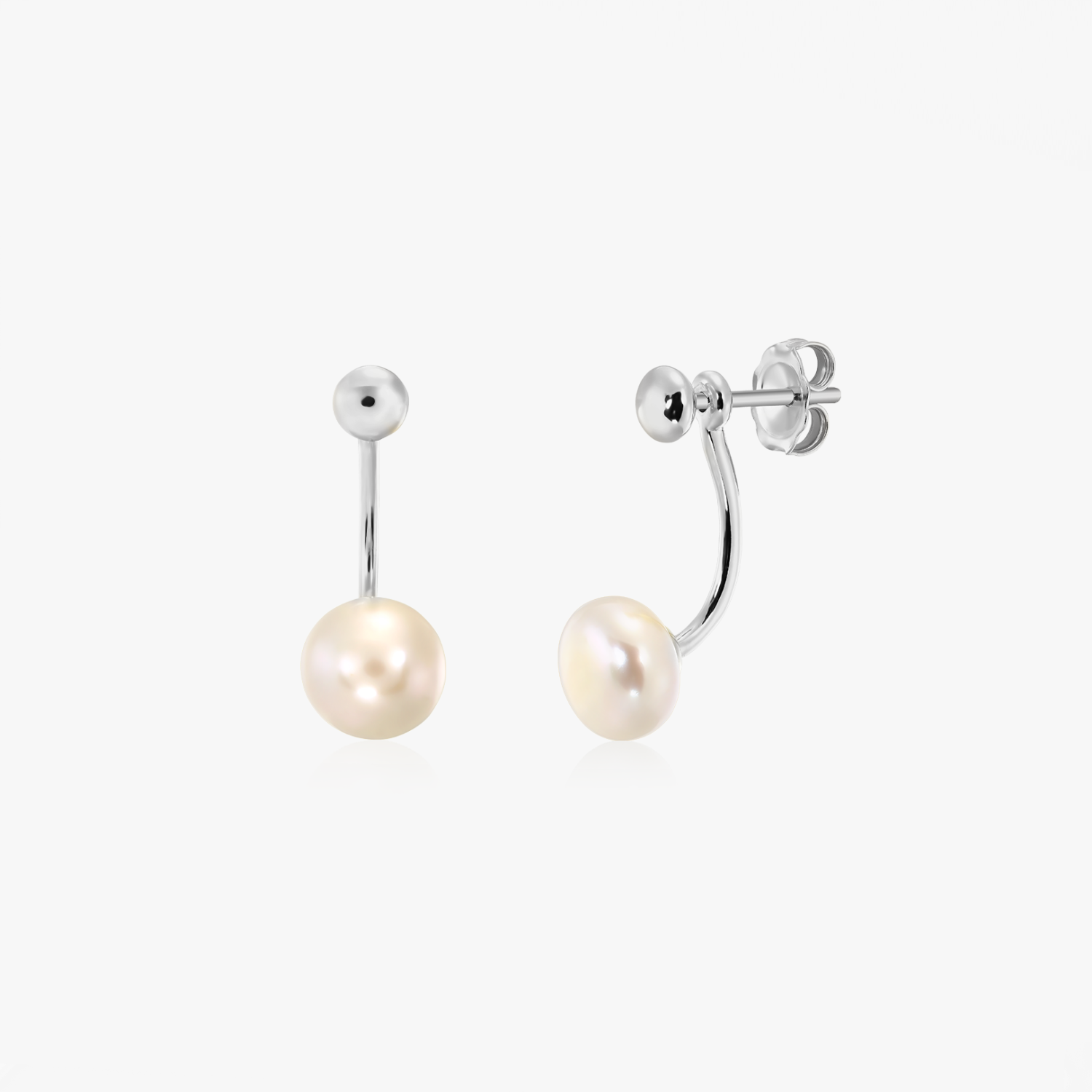Náušnice ze stříbra Pearl Jacket - Přírodní perly - Indira