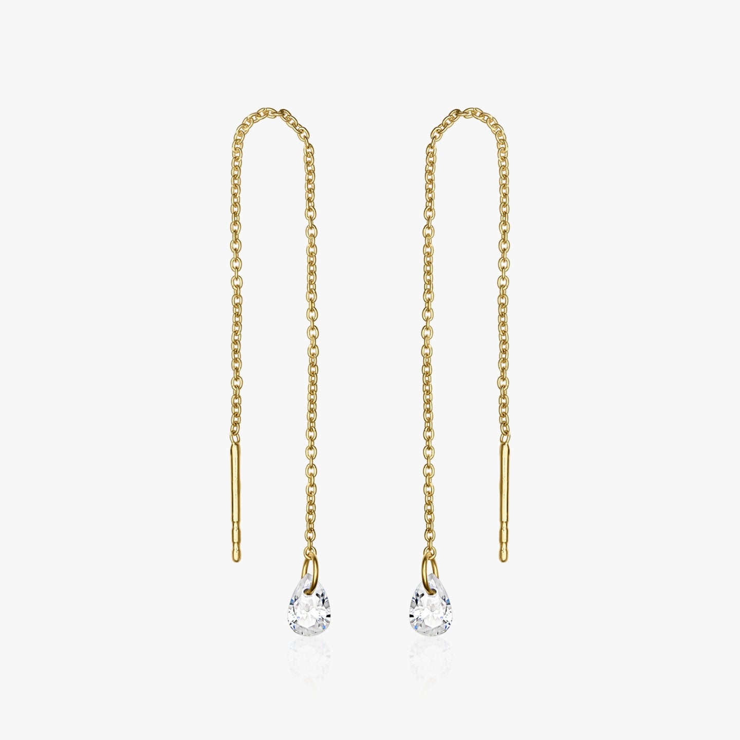Stříbrné náušnice Golden Solitaire – Zirkon – Indira