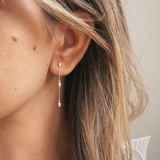 Zlaté náušnice Crystal Drops - Zirkon - Indira