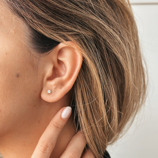 Zlaté náušnice Harley - Zirkonia - Indira