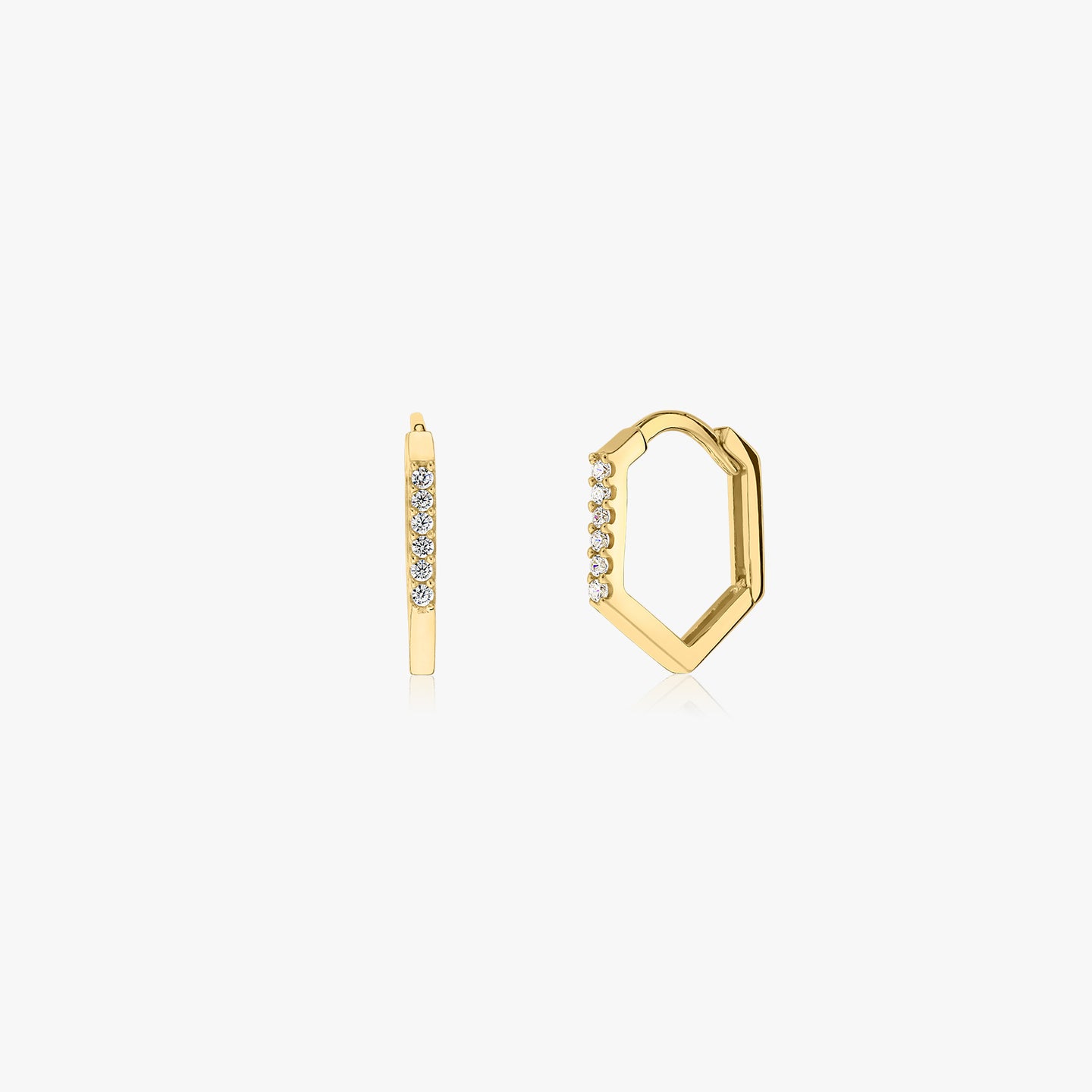 Zlaté náušnice Hexagon Hoops - Indira