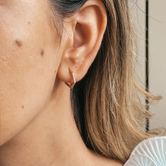 Zlaté náušnice Hexagon Hoops - Indira