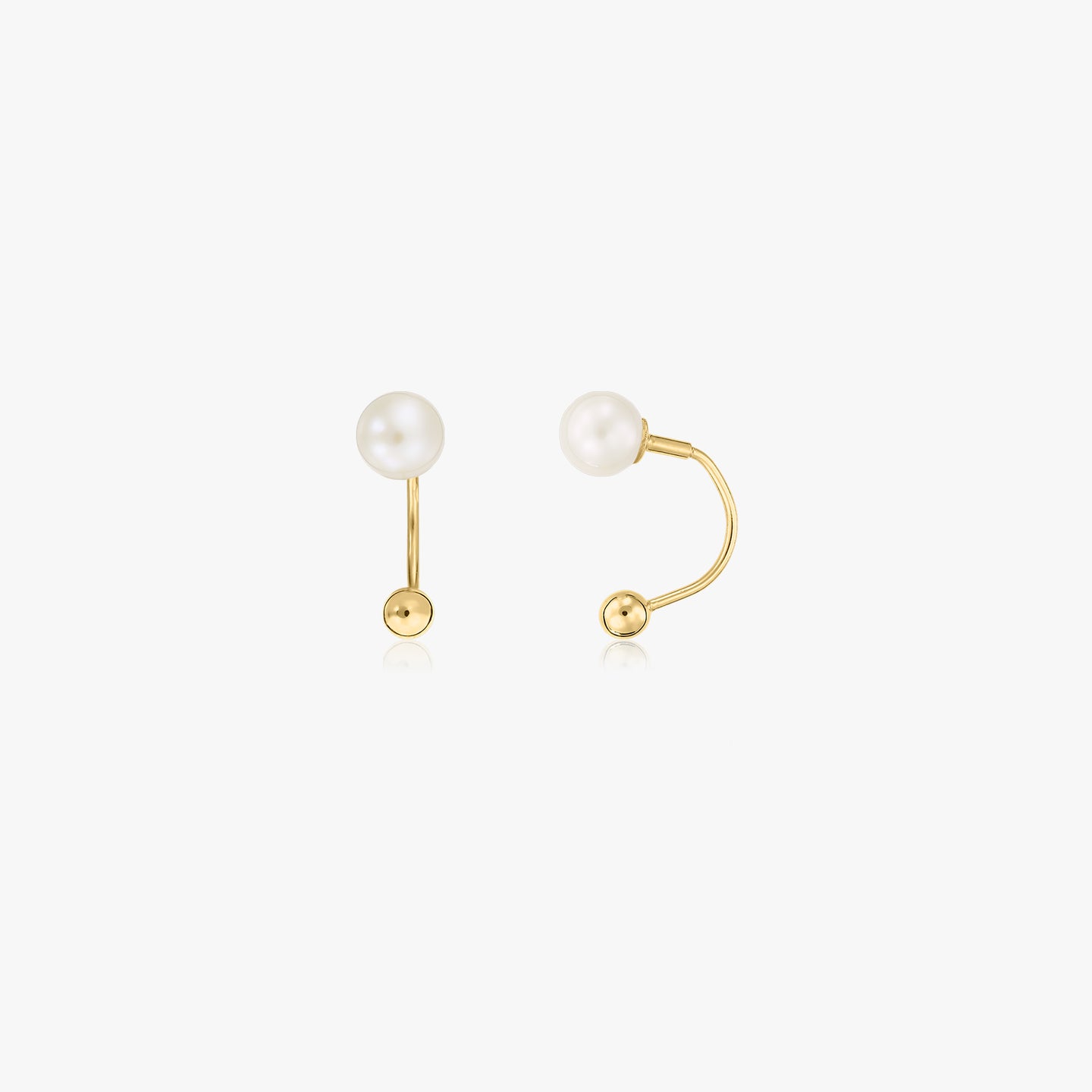 Náušnice ze zlata Pearl Ear Jacket – Přírodní perly – Indira