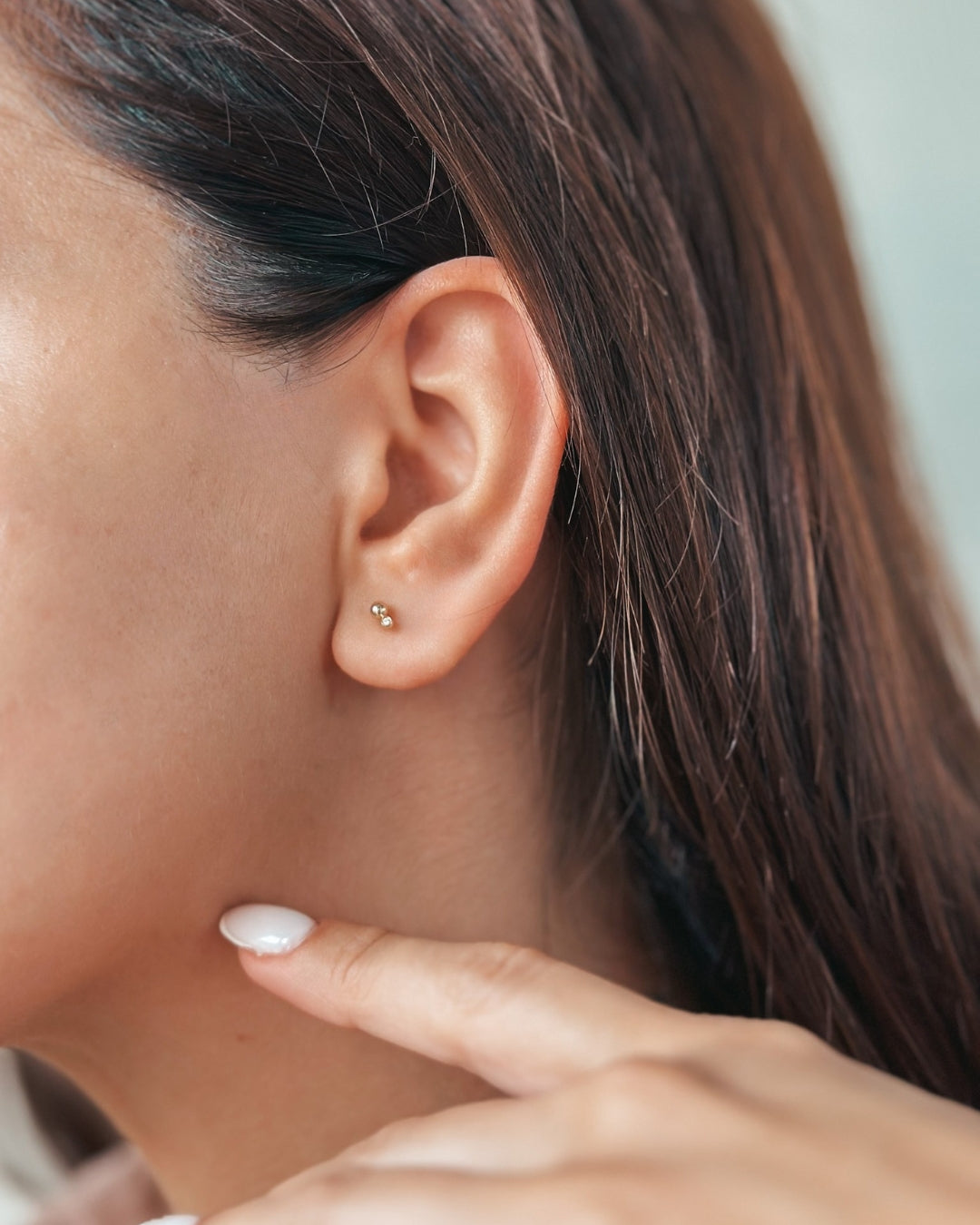 Náušnice ze žlutého zlata Tear - Diamanty - Indira