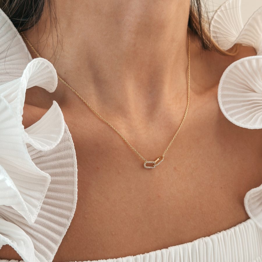 Stříbrný náhrdelník Golden Jessica - Zirkon - Indira