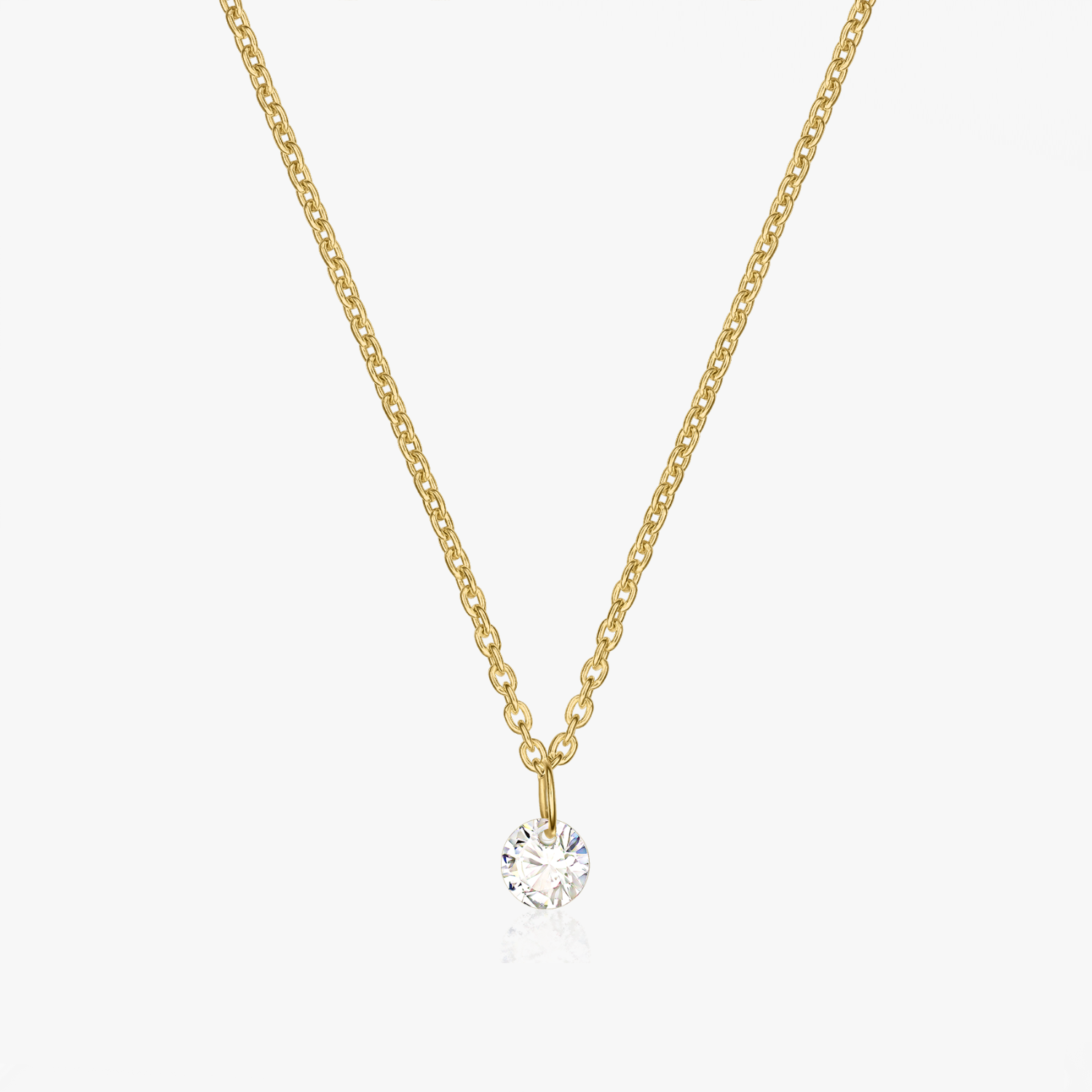 Stříbrný náhrdelník Golden Solitaire - Zirkon - Indira