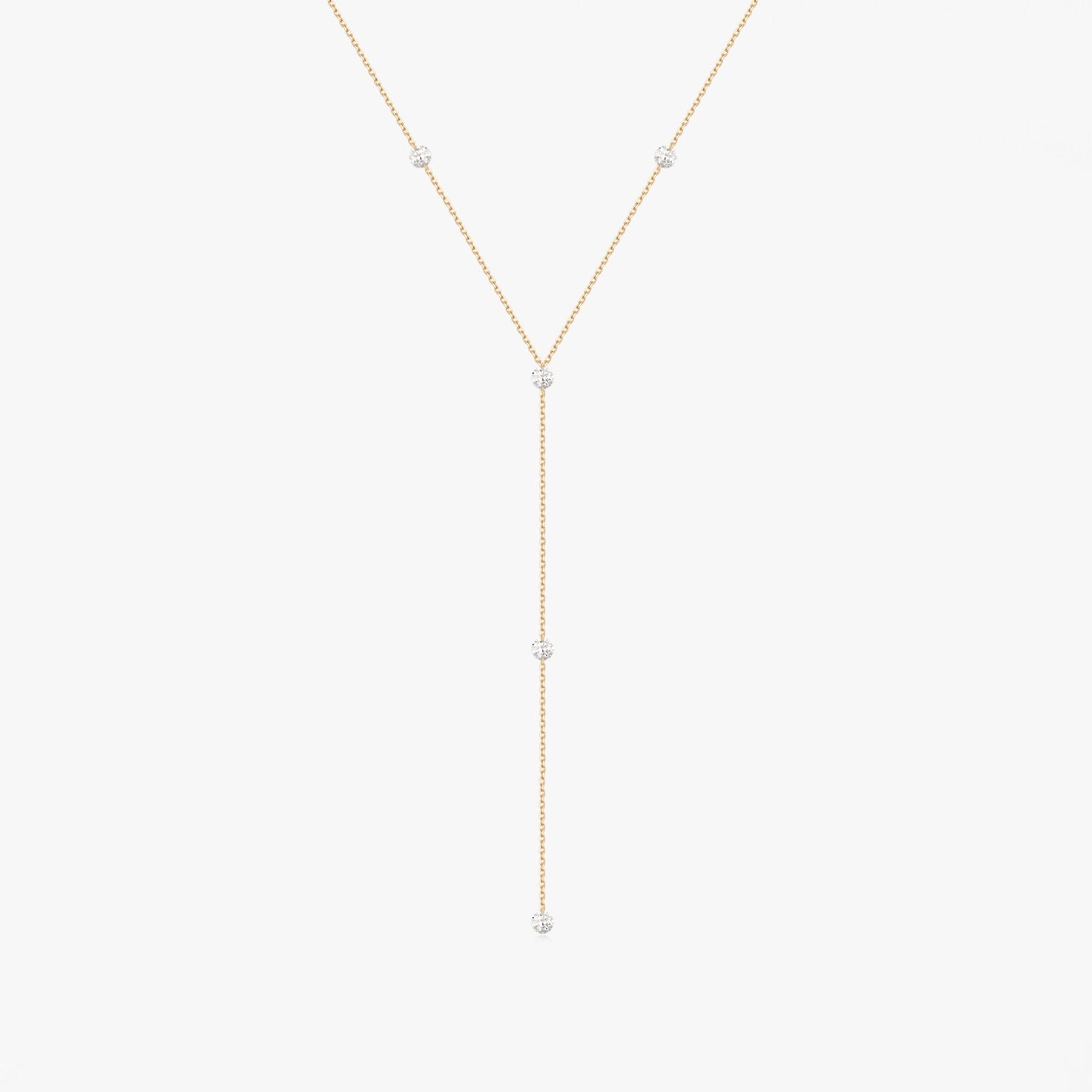 Náhrdelník z žlutého zlata Diamond Drops - Diamanty