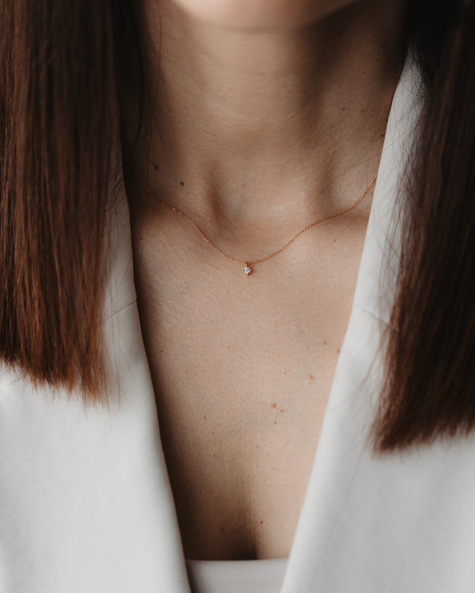 Náhrdelník zlatý Timeless - Diamant 0,1 CT