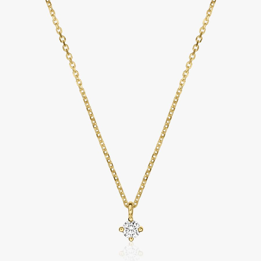 Zlatý náhrdelník Timeless - Diamant 0,05 CT - Indira