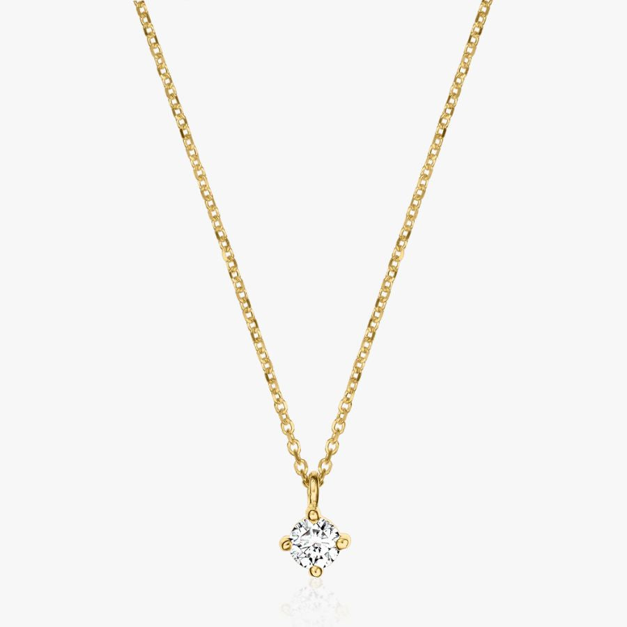 Zlatý náhrdelník Timeless - Diamant 0,1 CT - Indira