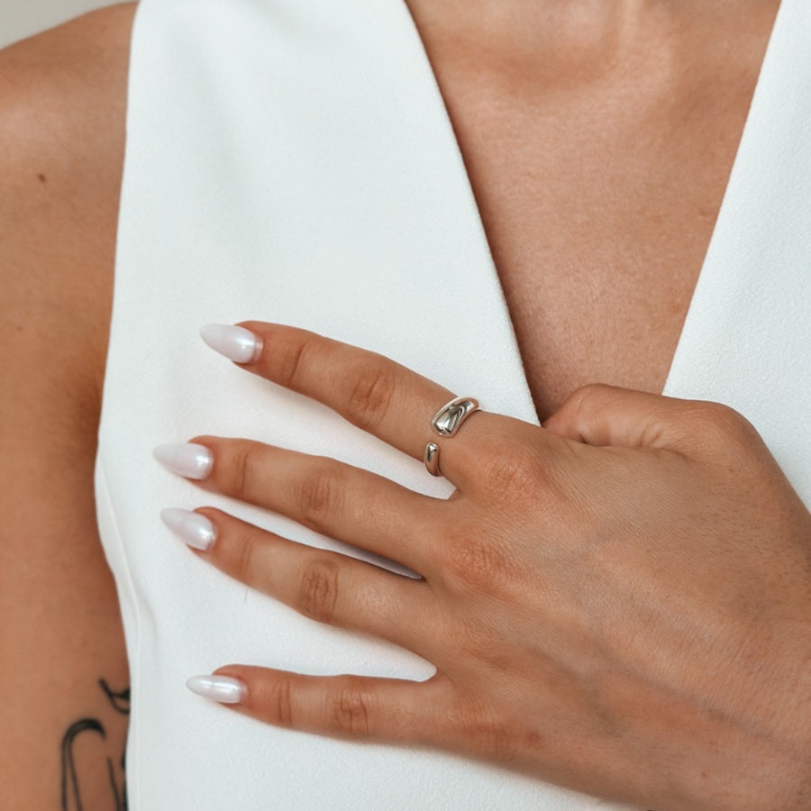 Stříbrný prsten Huggie - Nastavitelný - Indira