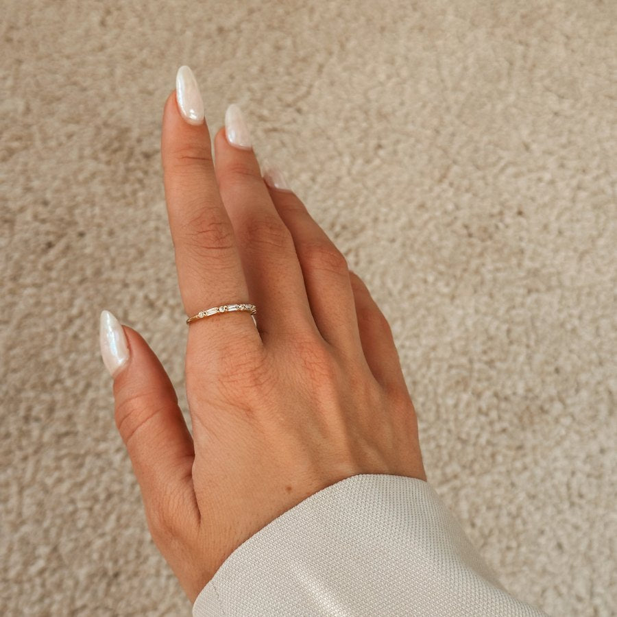 Stříbrný prsten Baguette - Zirkon - Indira