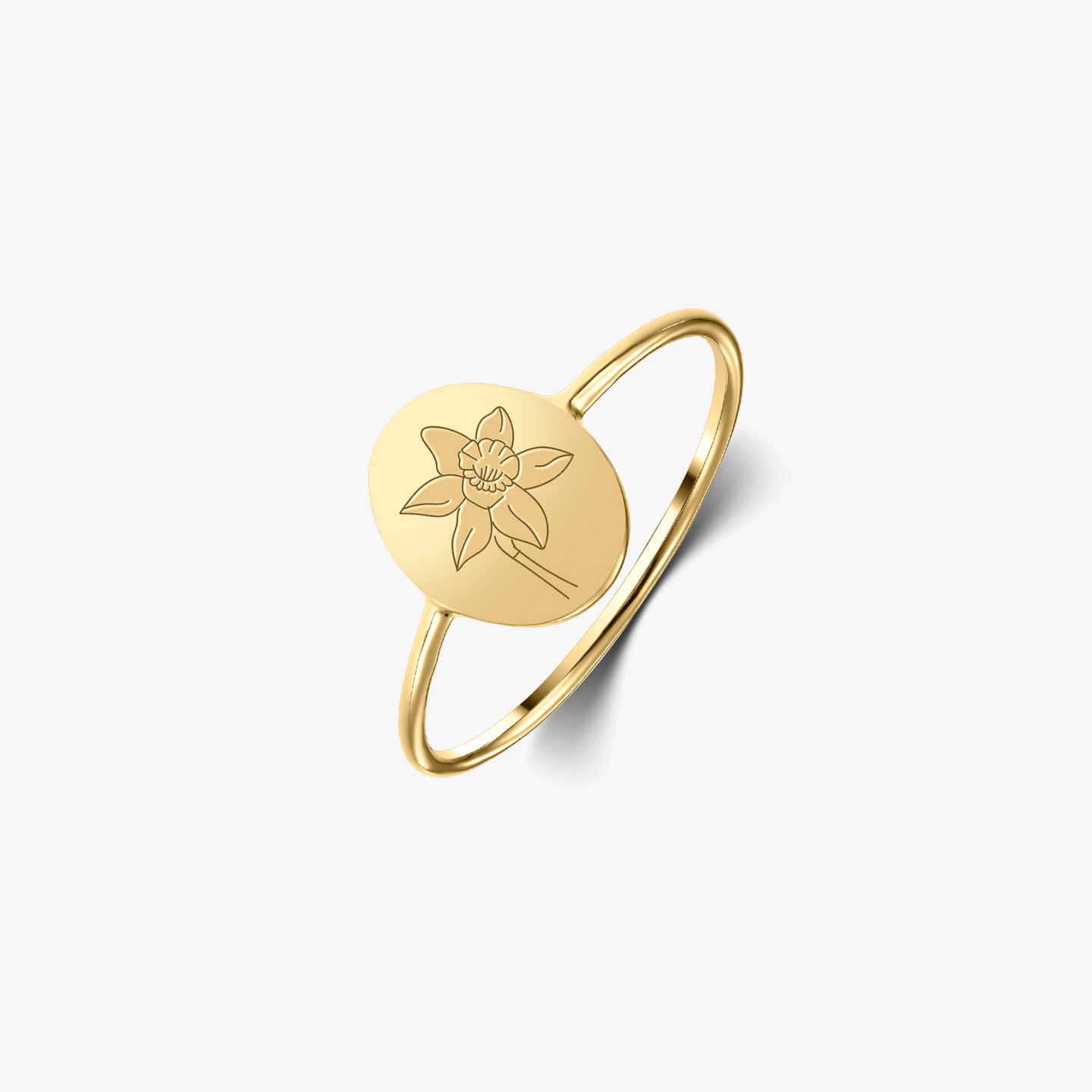 Stříbrný prsten Birth Flower Golden - March Daffodil - Indira