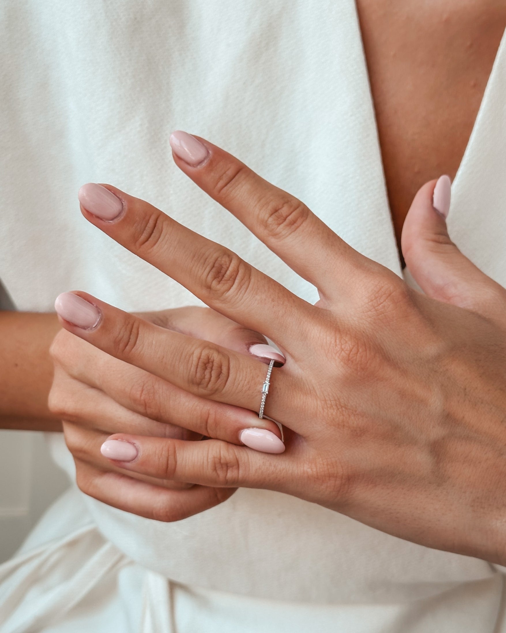 Inel din aur alb Celeste – Diamante - Indira