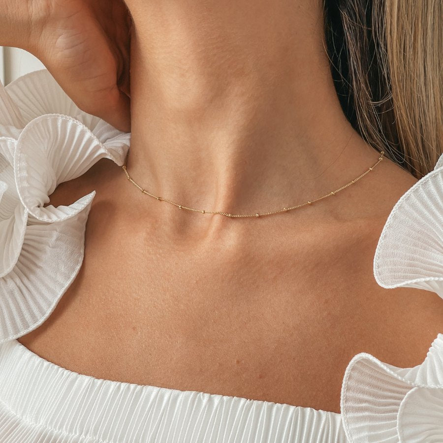 Stříbrný náhrdelník Golden Beaded - Indira