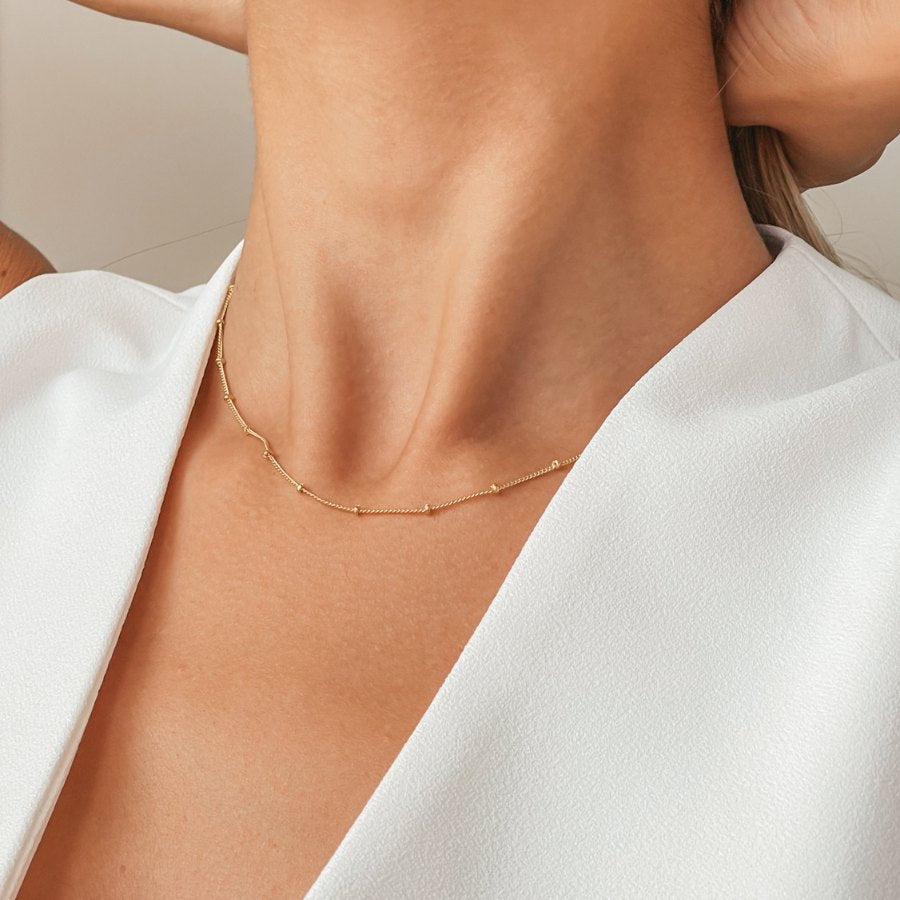 Stříbrný náhrdelník Golden Beaded - Indira