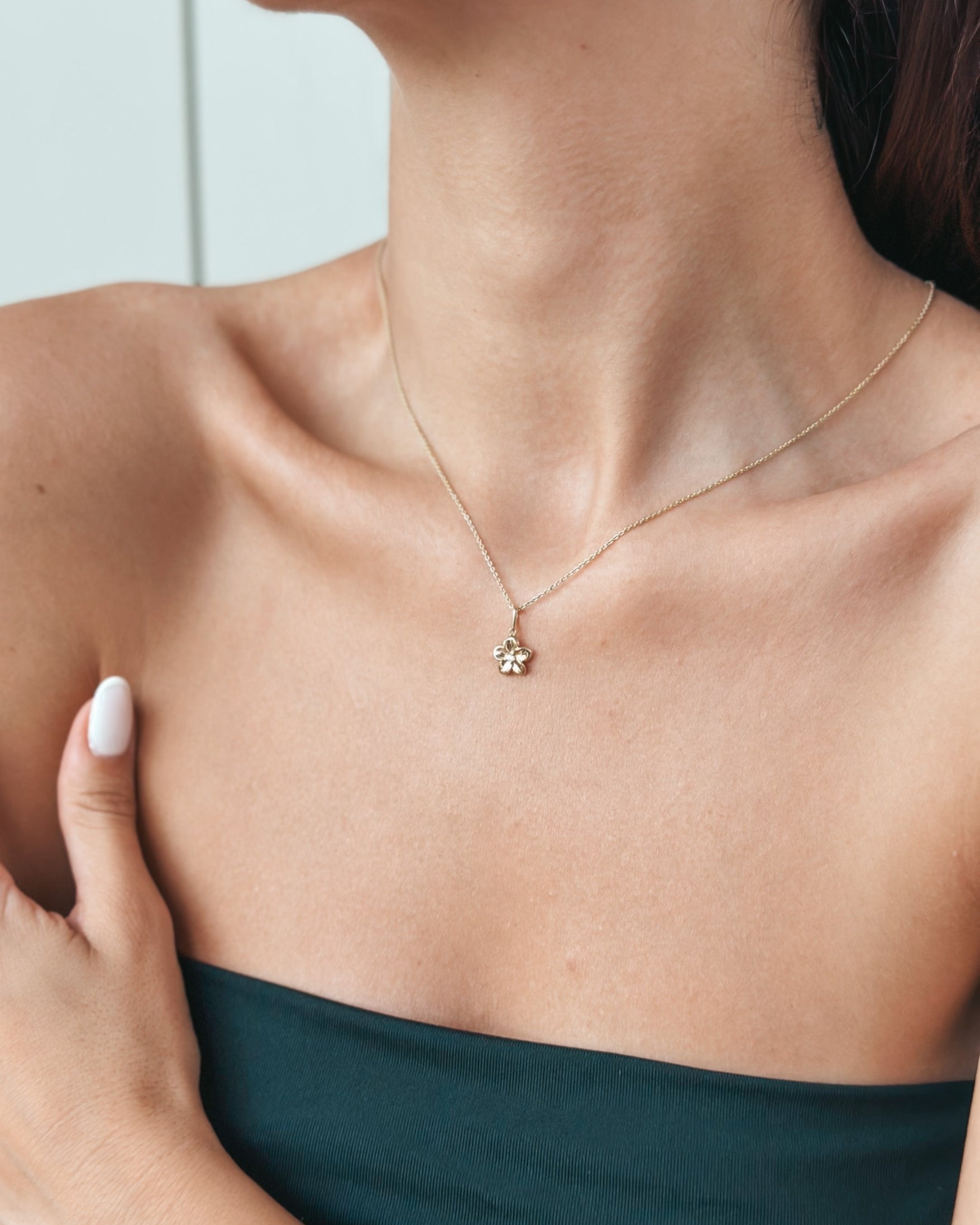 Přívěsek z žlutého zlata Wildflower – Zirkon - Indira