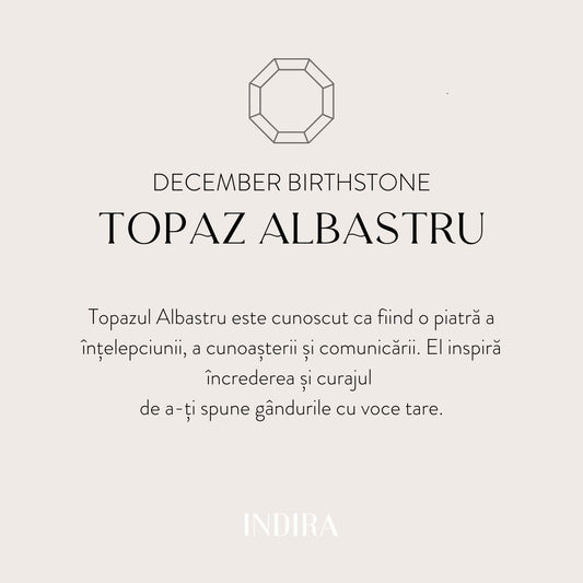 Stříbrný přívěsek Birthstone Golden April - Modrý topaz - Indira