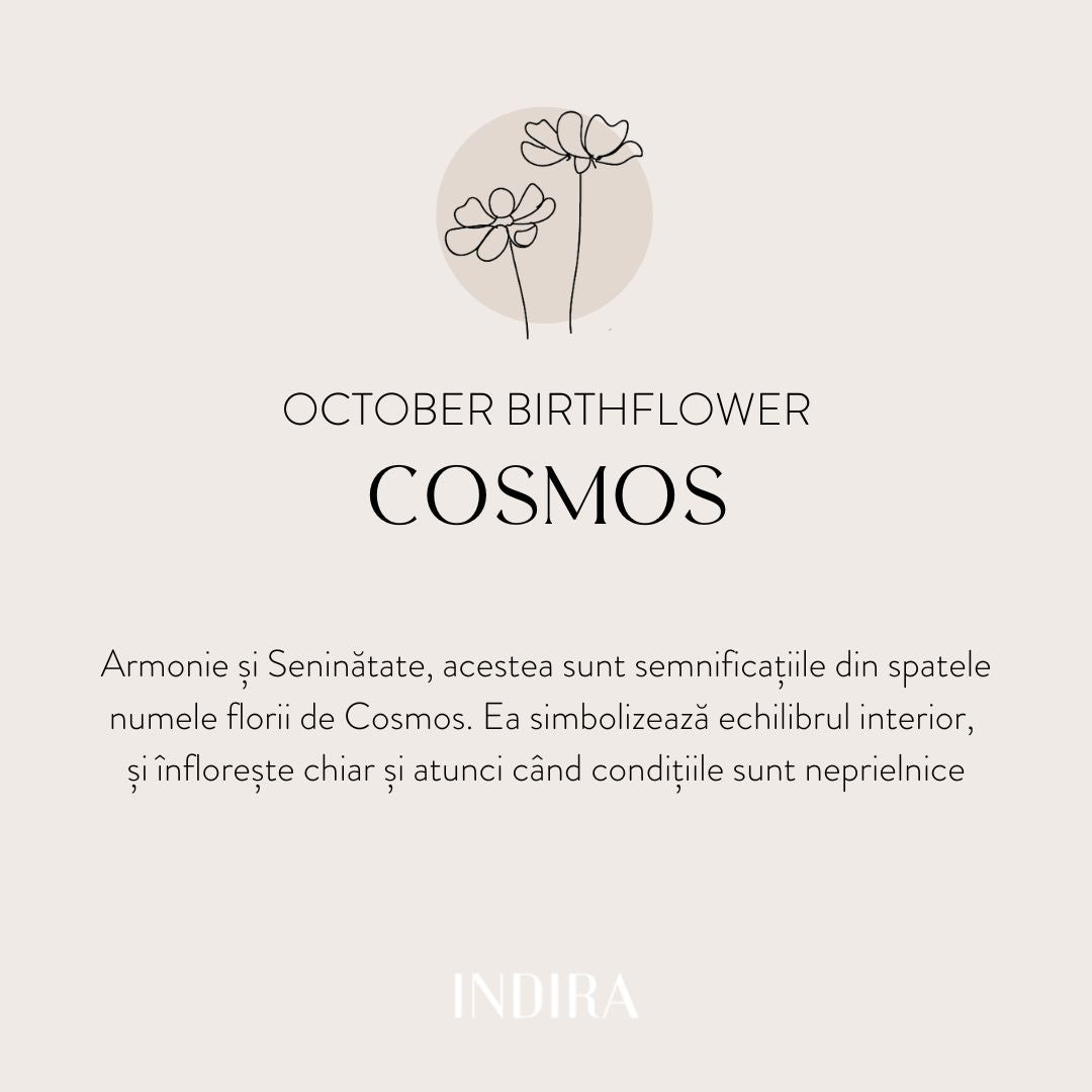 Stříbrný náhrdelník Birth Flower Silver - Říjen Kosmos - Indira