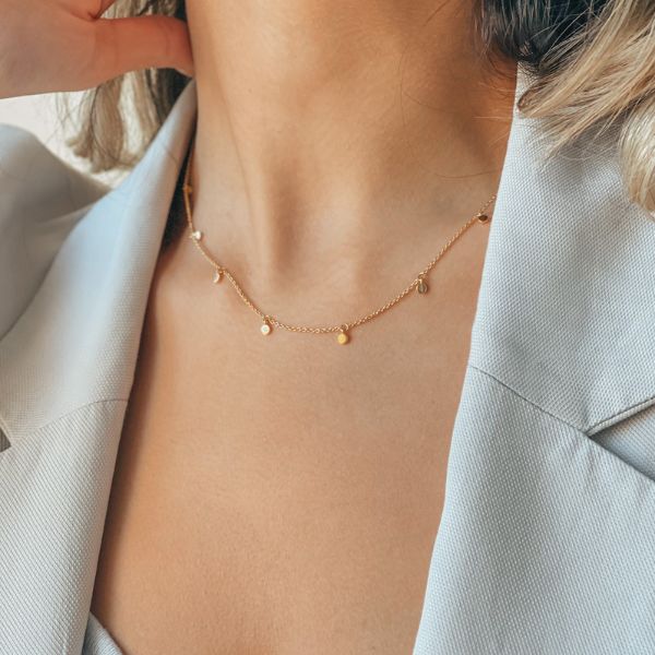 Stříbrný náhrdelník Golden Allegra - Indira