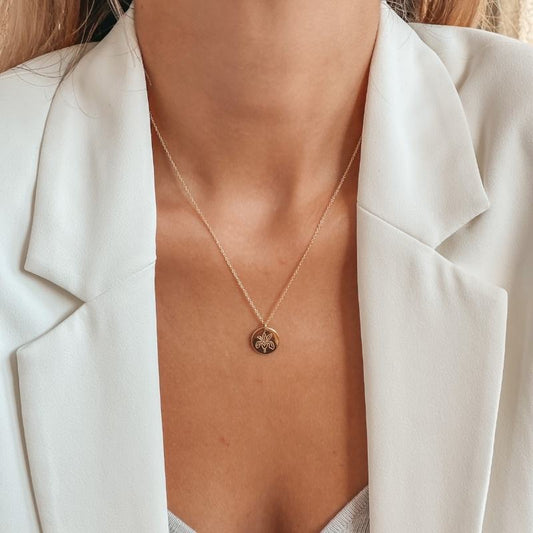 Stříbrný náhrdelník Birth Flower Golden - únorový Iris - Indira