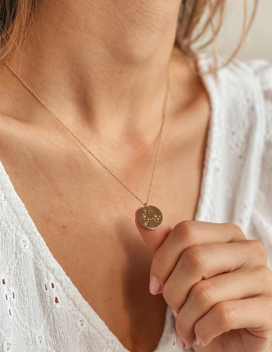 Stříbrný náhrdelník Golden Zodiac - Ryby - Indira