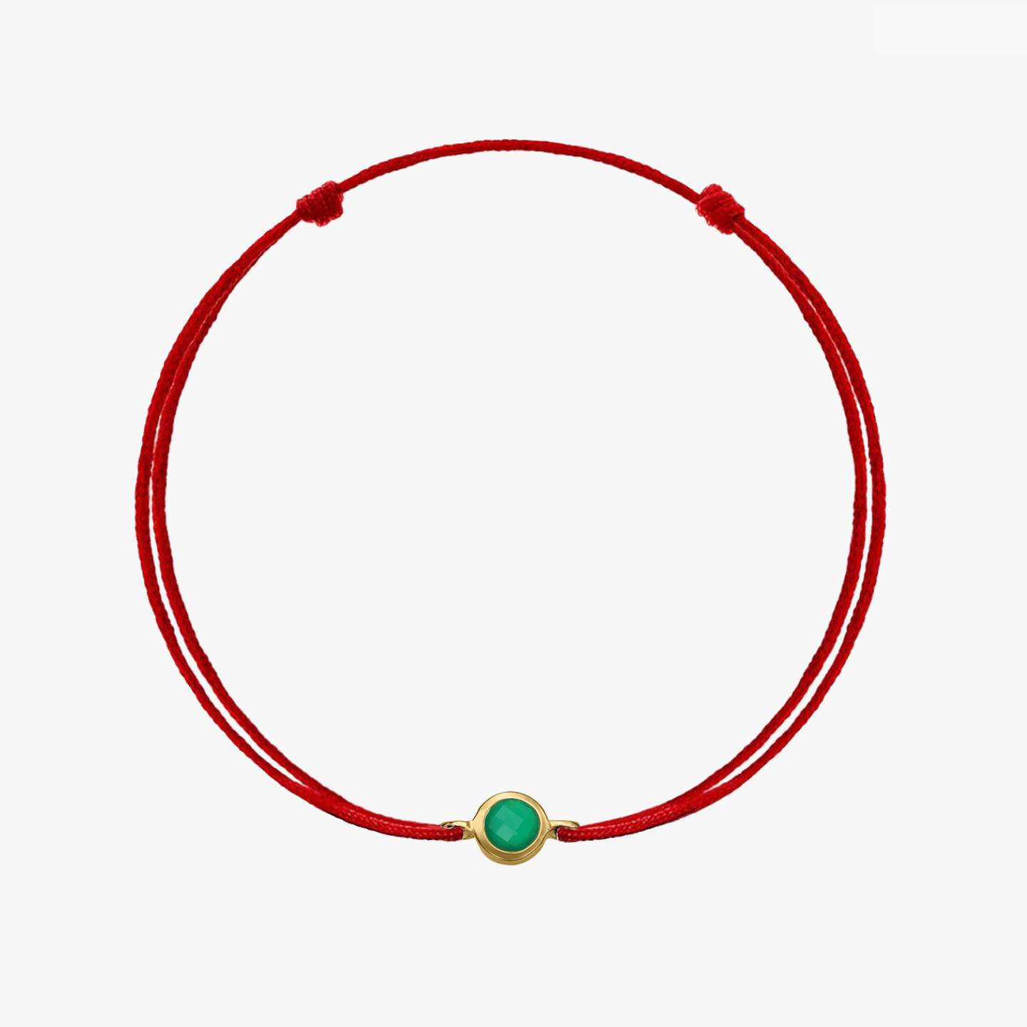 Brățară șnur din argint Birthstone Golden May - Onix Verde - Indira