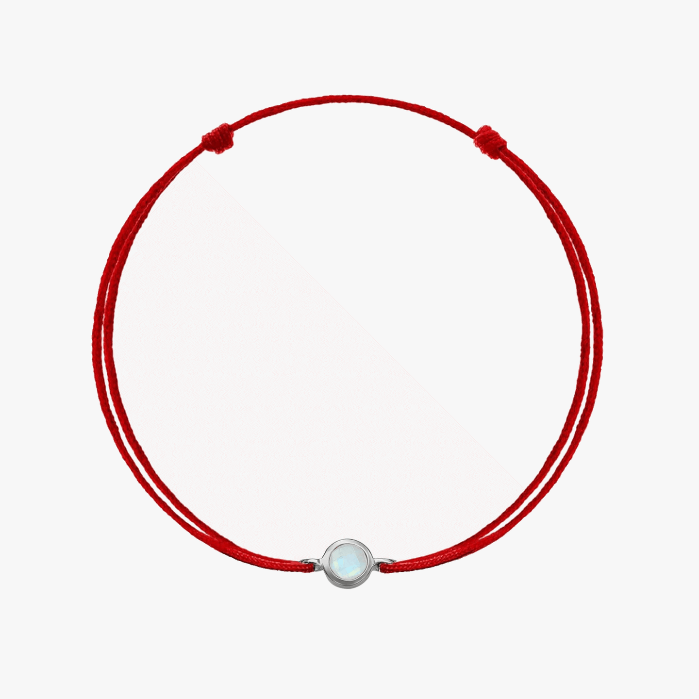 Stříbrný šňůrkový náramek Birthstone Silver June - Měsíční kámen - Indira