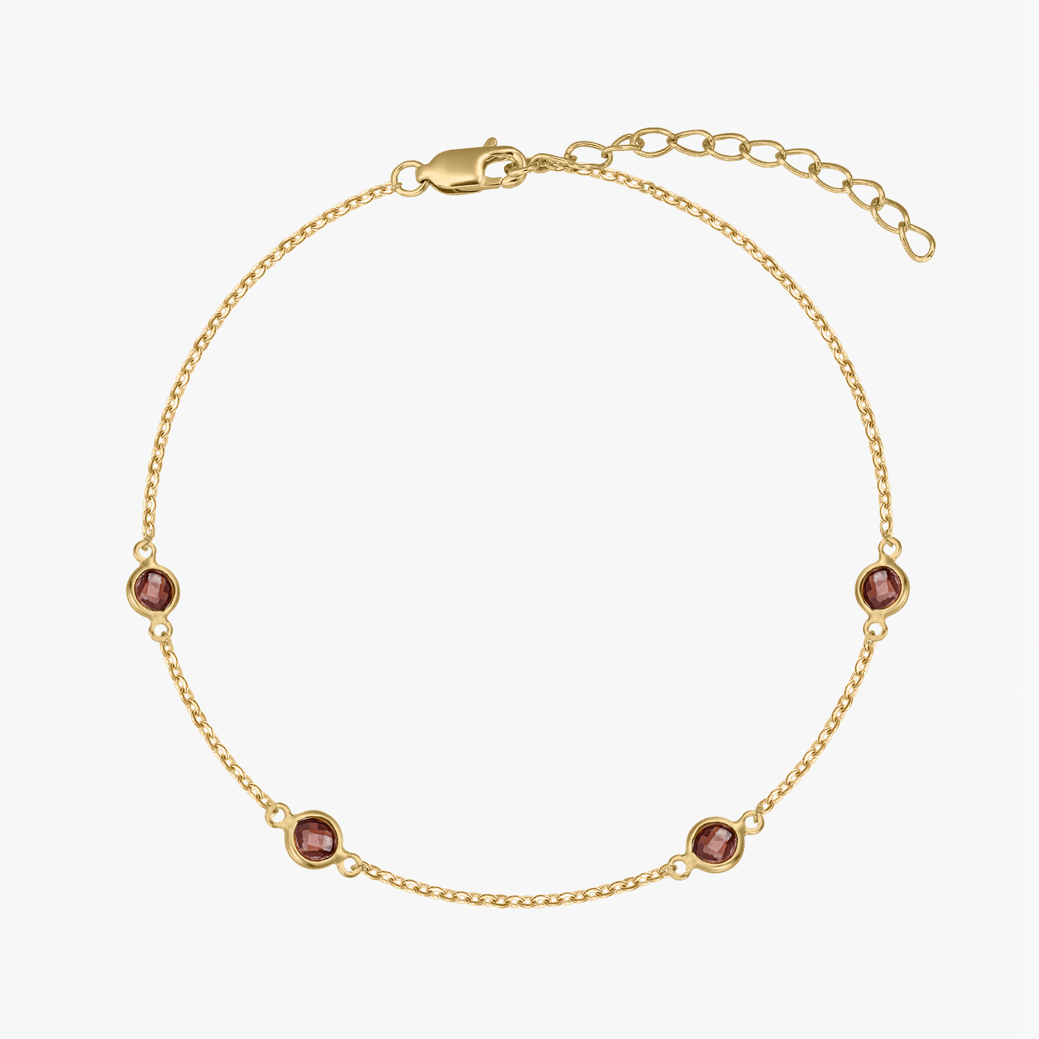 Stříbrný náramek Birthstone Golden January - Granát - Indira