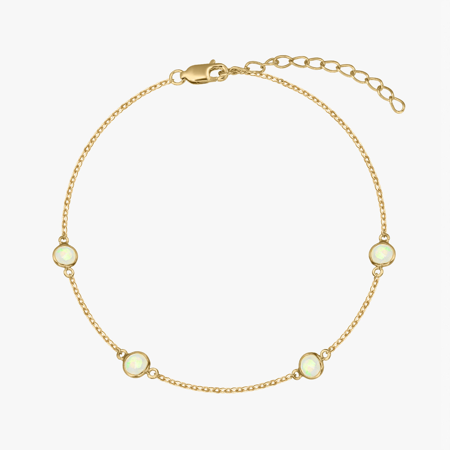 Stříbrný náramek Birthstone Golden October - Opál - Indira