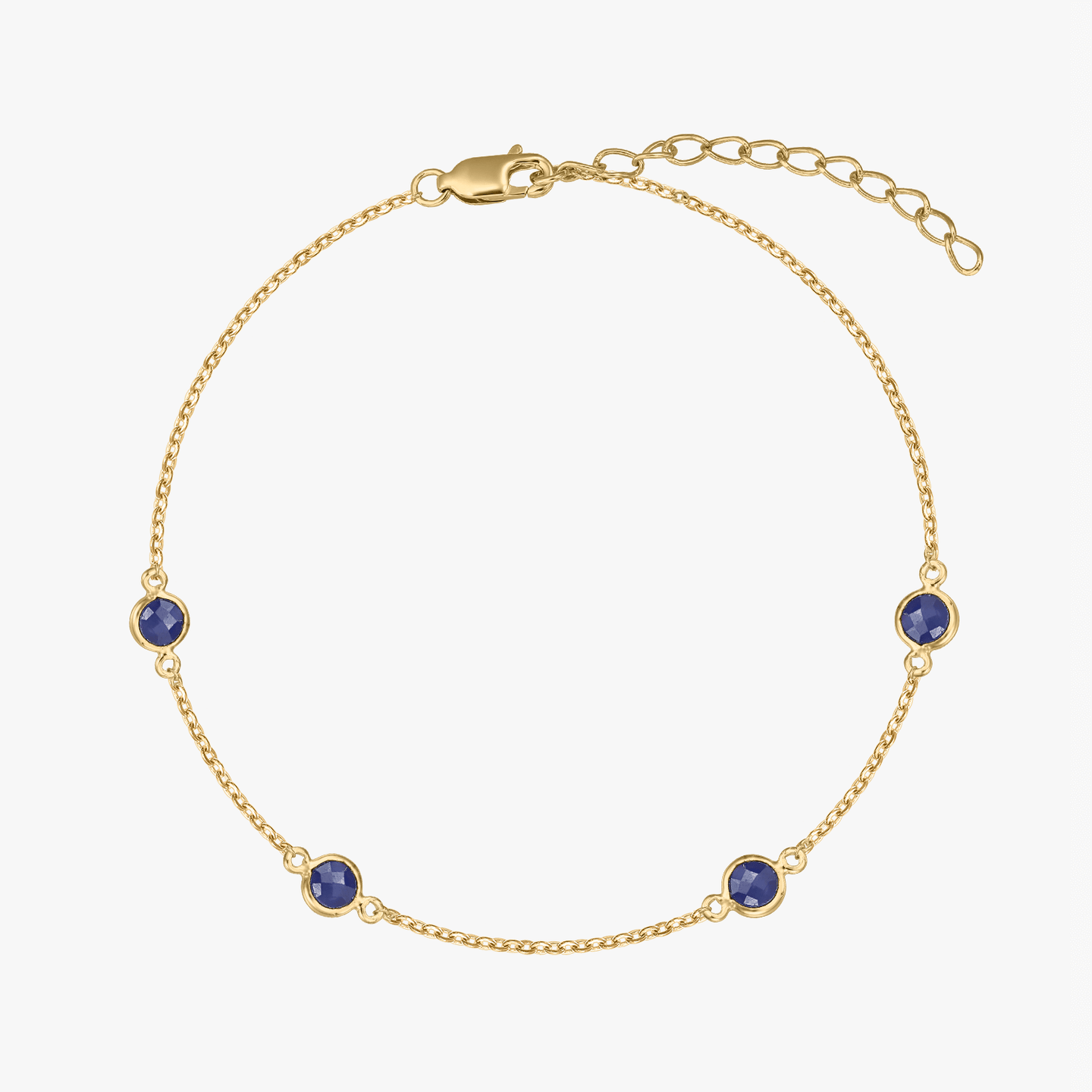 Stříbrný náramek Birthstone Golden September - Safír - Indira