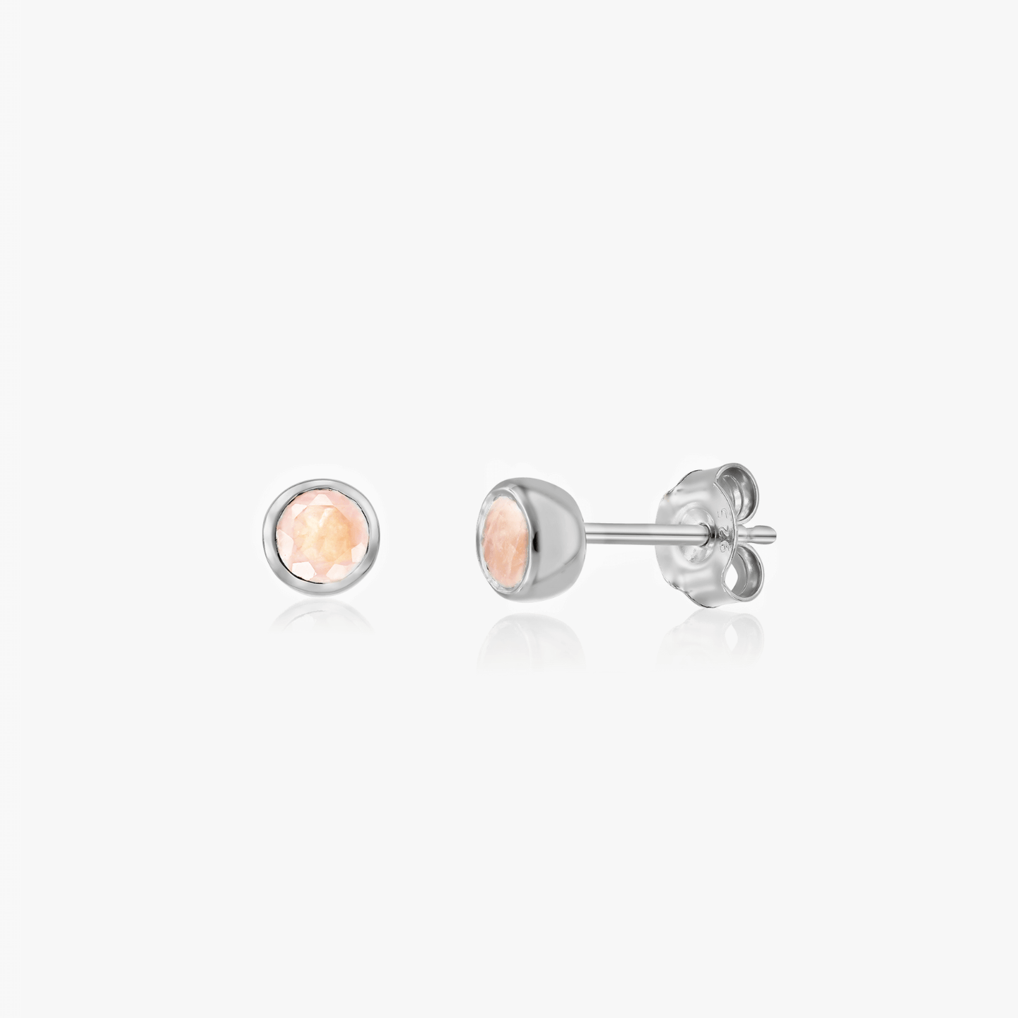 Stříbrné náušnice Birthstone - Růženín - Indira