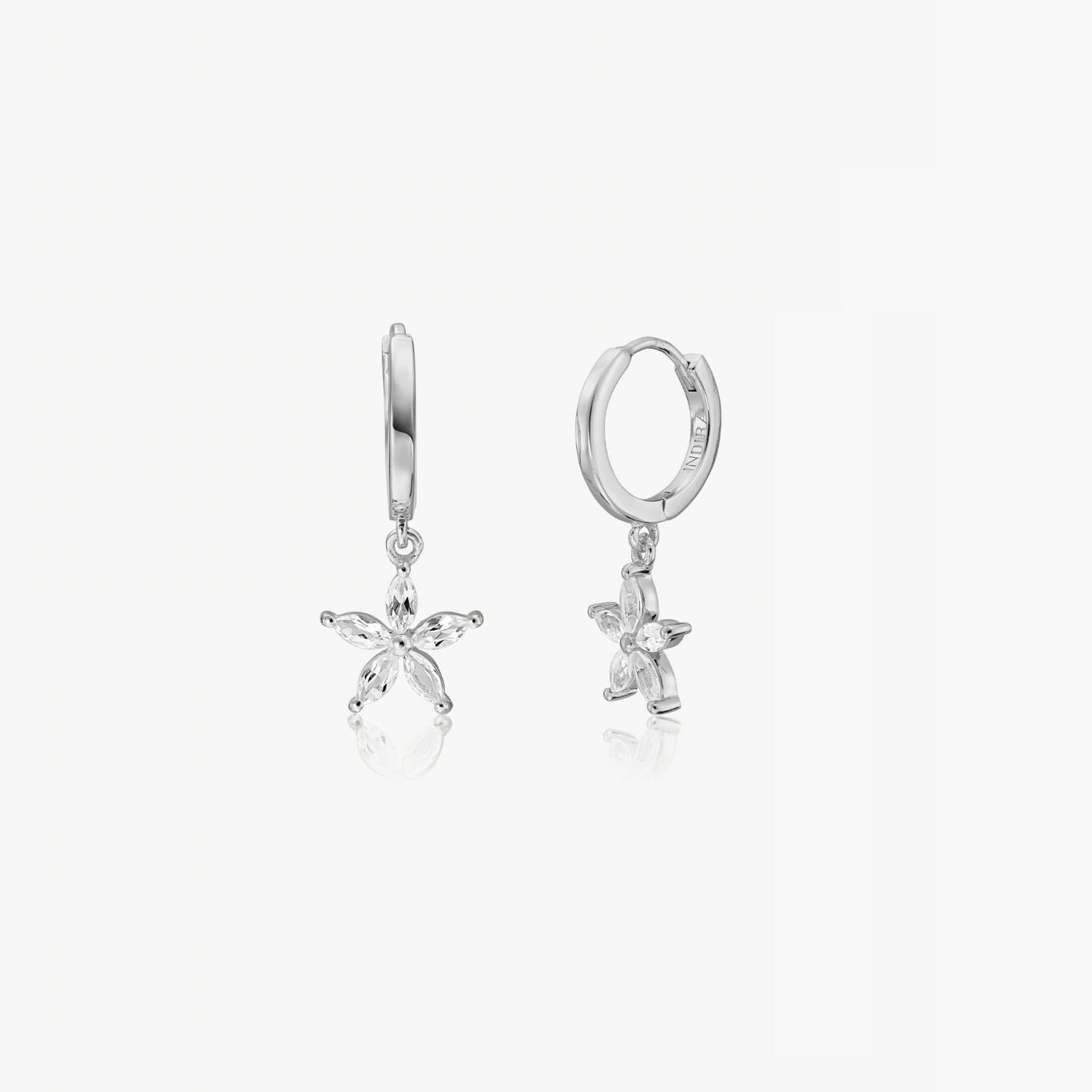 Cercei din argint Blossom - Topaz Alb - Indira