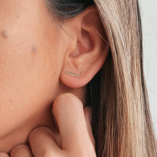 Zlaté náušnice Golden Bar - Indira