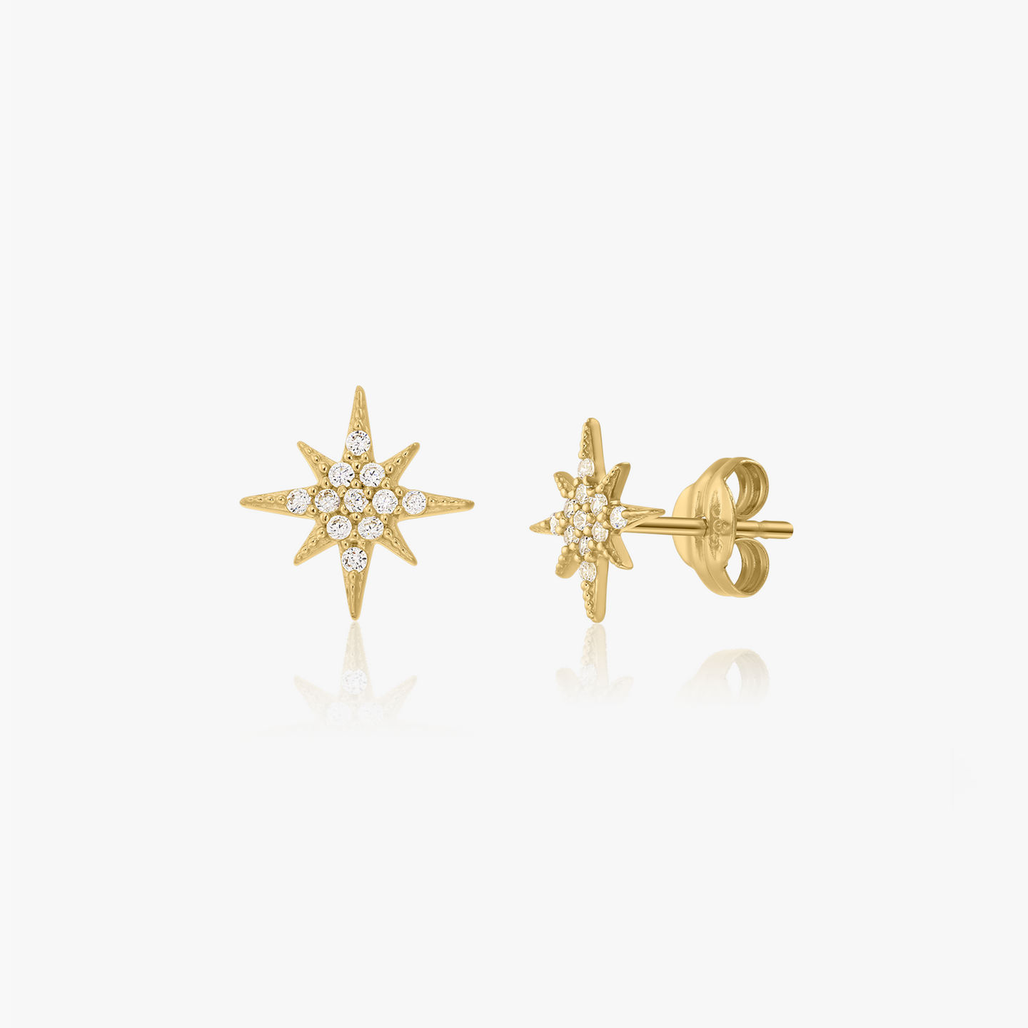 Zlaté náušnice Morningstar - Zirkon - Indira