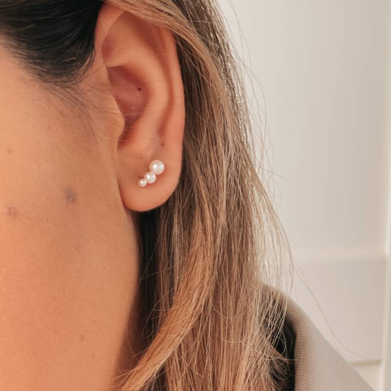 Zlaté náušnice Tiny Pearls - Indira